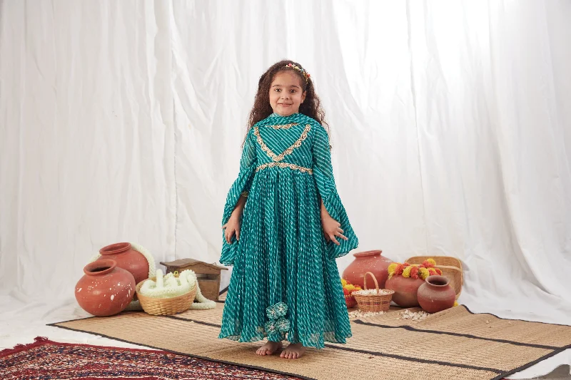 Pre-Order: Turquoise Leheriya Angrakha