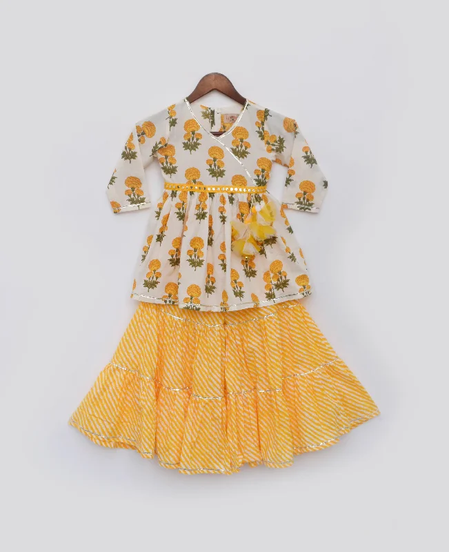 Pre Order: Yellow Print Kurti Sharara