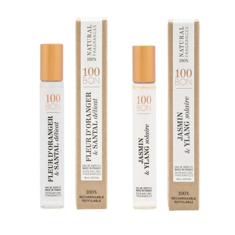 100 Bon  Womens Jasmin Ylang Solaire & Fleur Dorange Pen Spray Duo