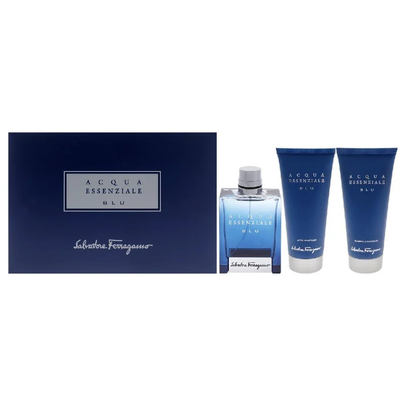 Salvatore Ferragamo  Acqua Essenziale Blu Gift Set for Men - 3 Piece