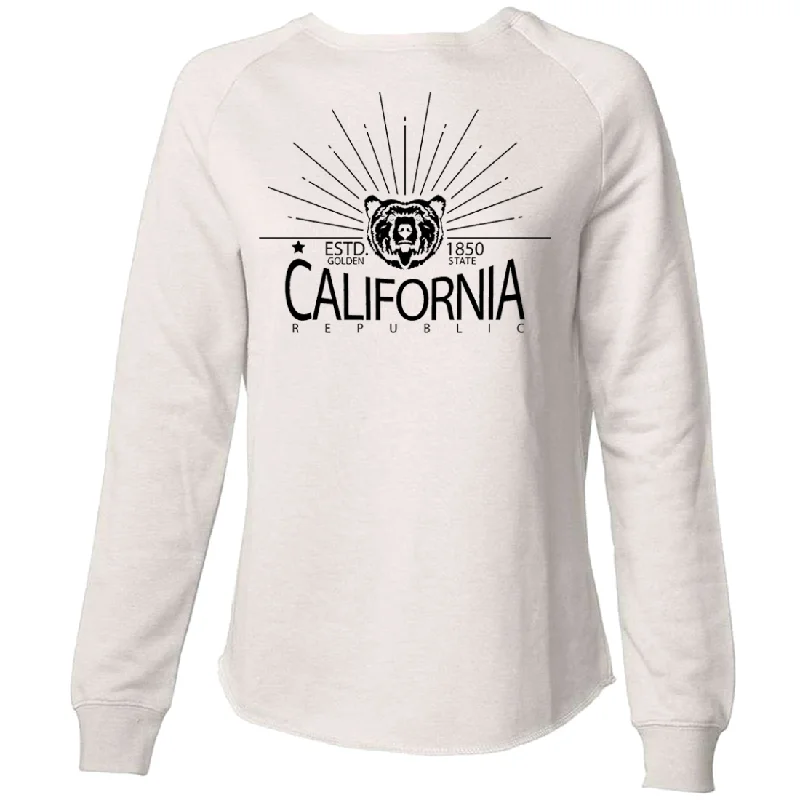 California Golden State Black Print Super Soft Crewneck Sweater