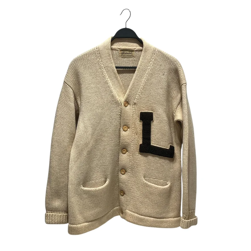 Vintage/Cardigan/L/Wool/BEG/"L" letterman style