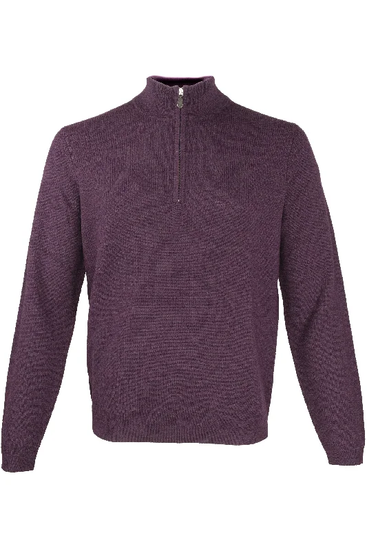 Raffi "The Ian" Waffle Sweater Wineberry