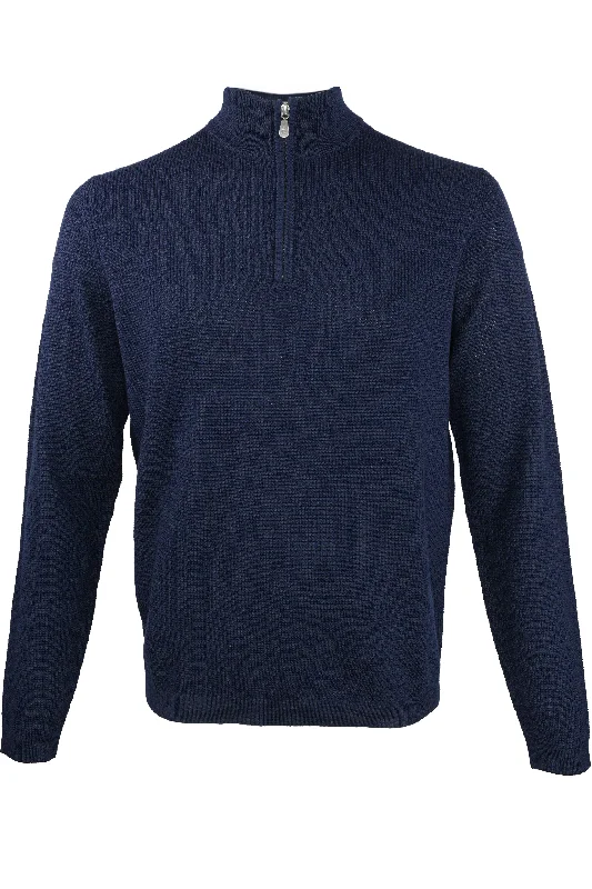 Raffi "The Ian" Waffle Sweater Navy