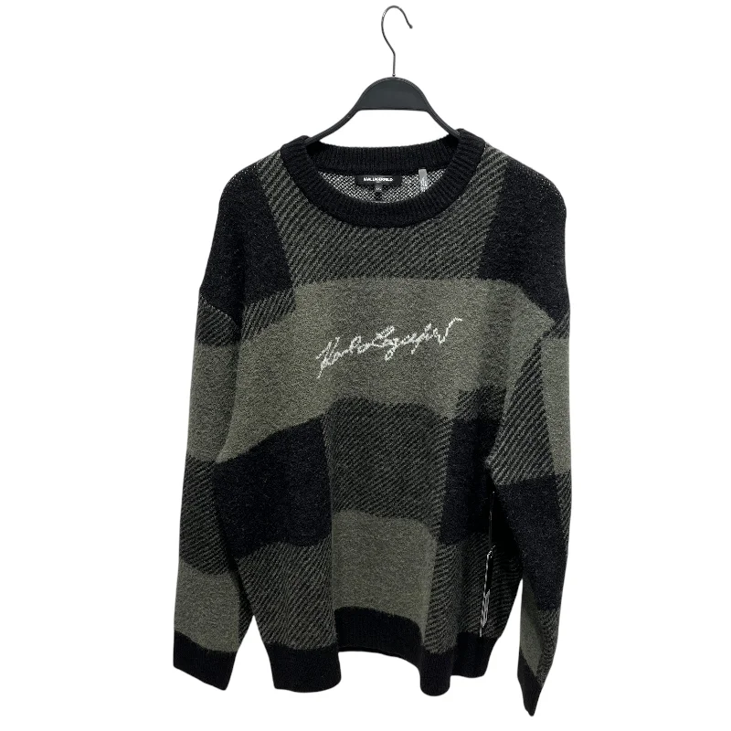 KARL LAGERFELD/Sweater/XXL/Gingham Check/GRN/karl signature front