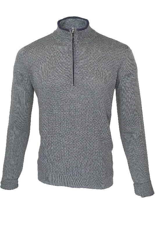 Codice Half Zip Sweater - Gray / Purple