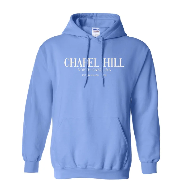 Chapel Hill Embroidered Chill Hoodie Sweatshirt in Carolina Blue