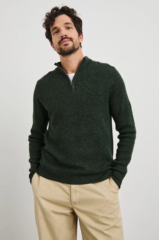 STARK QUARTER ZIP - OLIVE MELANGE