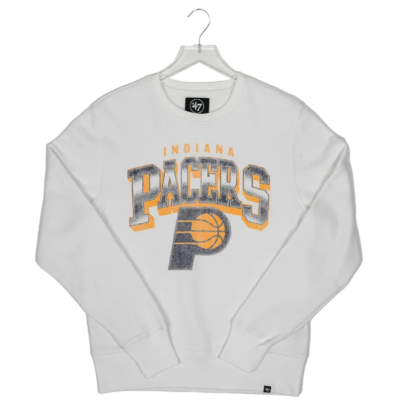 Adult Indiana Pacers Spotlight Headline Crewneck Sweatshirt in White by 47