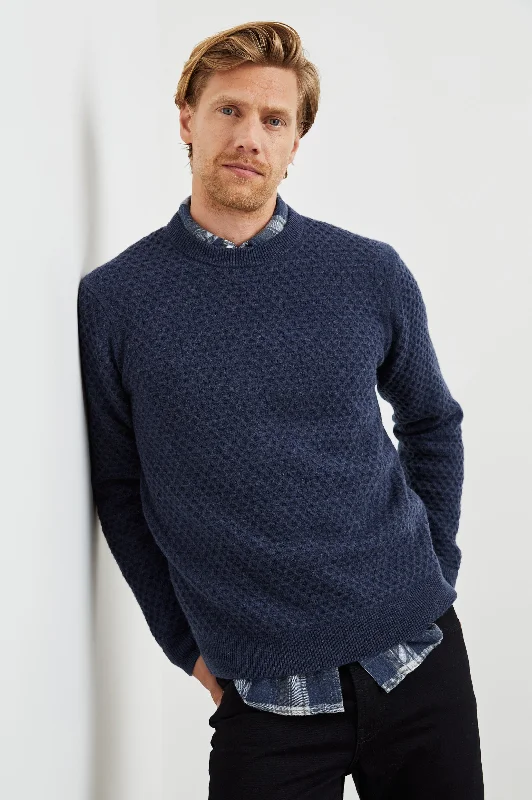 CARRICK SWEATER - NAVY HEATHER