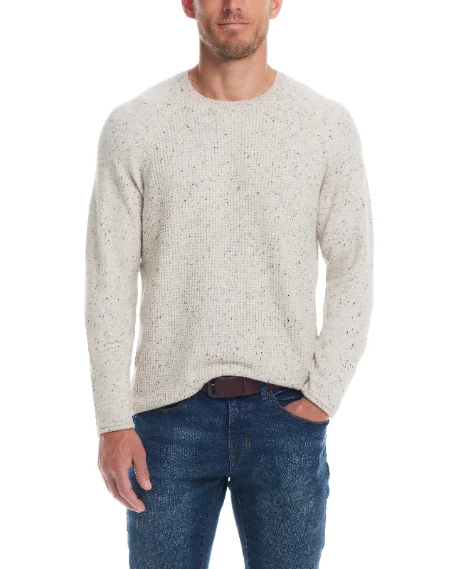 Waffle Crewneck Sweater in Oatmeal