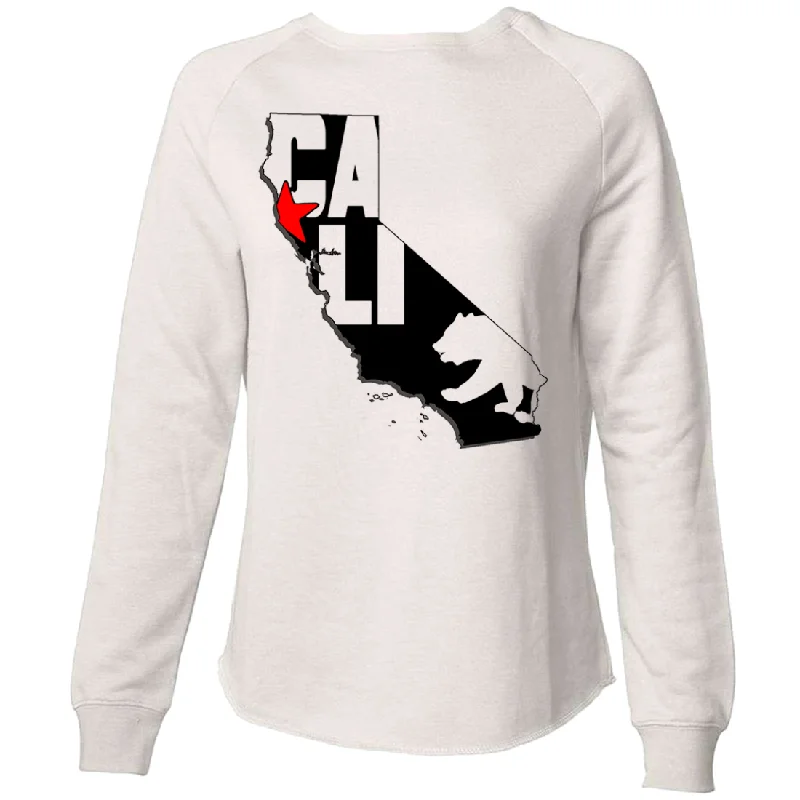 Cali Map Silhouette Outline Super Soft Crewneck Sweater