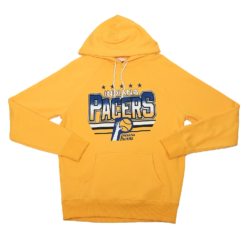 Adult Indiana Pacers Retro Stripes Hooded Sweatshirt in Gold by Homage