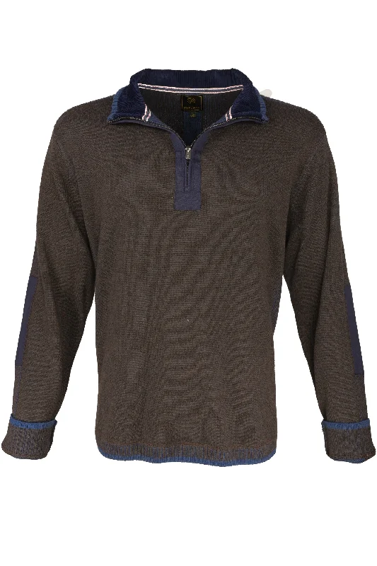 F/X Fusion ¼-Zip Sweater - Brown/Navy