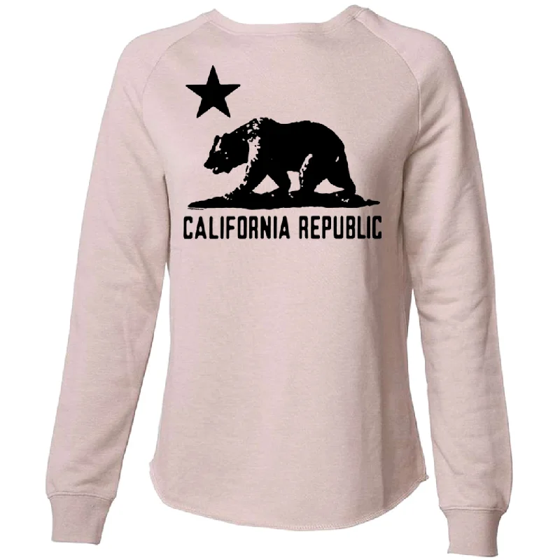 California Flag Oversize Black Silhouette Super Soft Crewneck Sweater