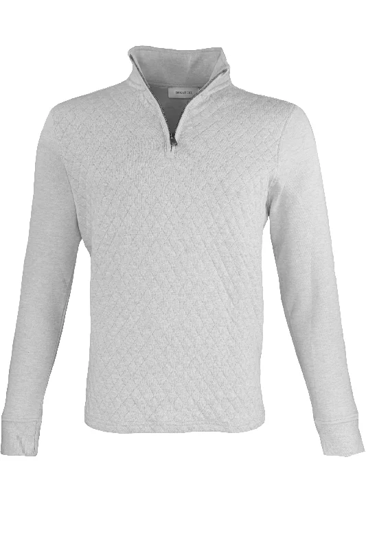 Bugatchi Diamond Quilted Sweater - Cement