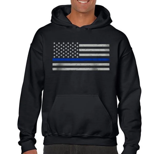 Hoodie - Thin Blue Line American Flag Classic