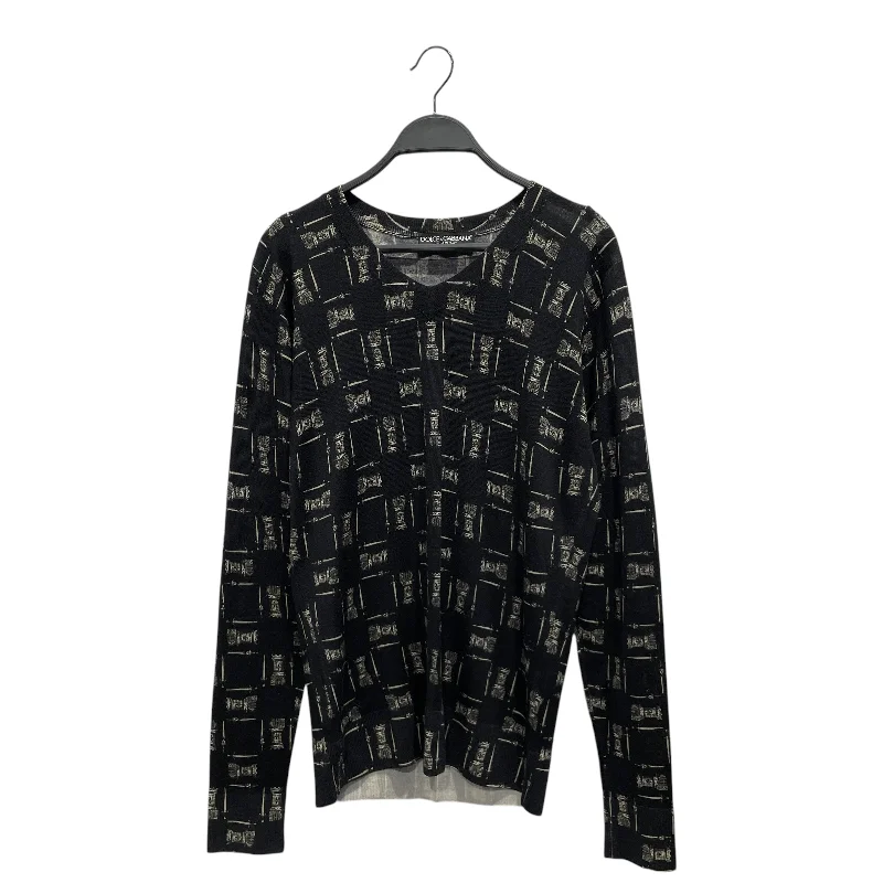 DOLCE&GABBANA/Sweater/44/Graphic/Cashmere/BLK/MIDEVIL KNIGHTS