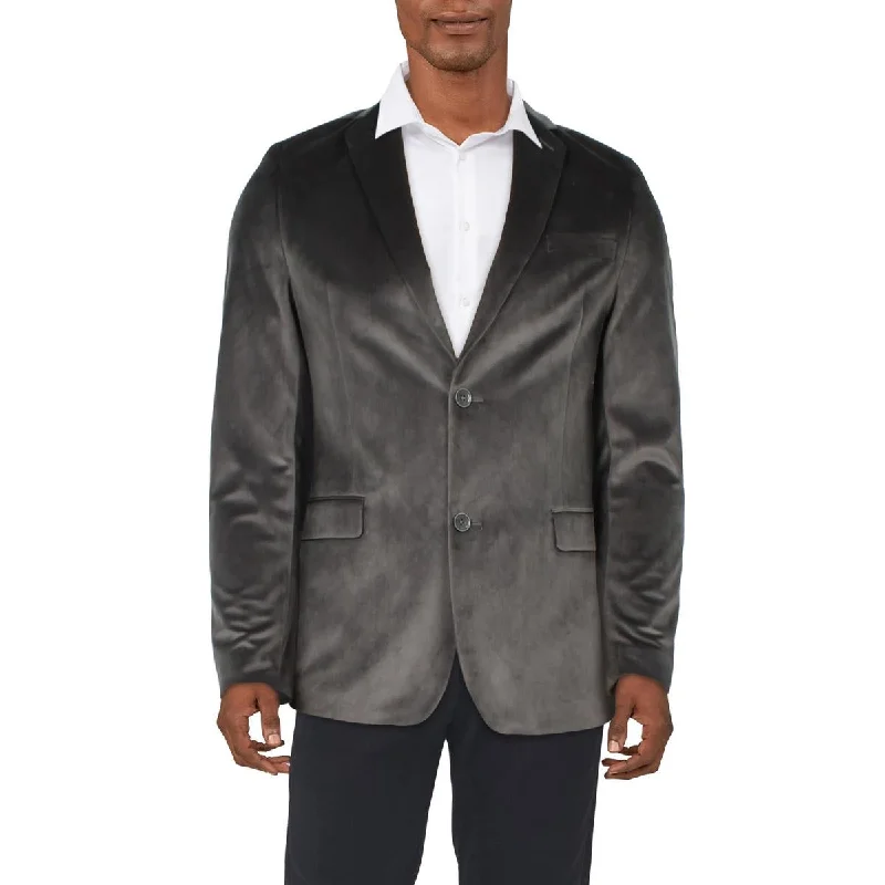 Alfani Mens Velour Suit Separate Two-Button Blazer