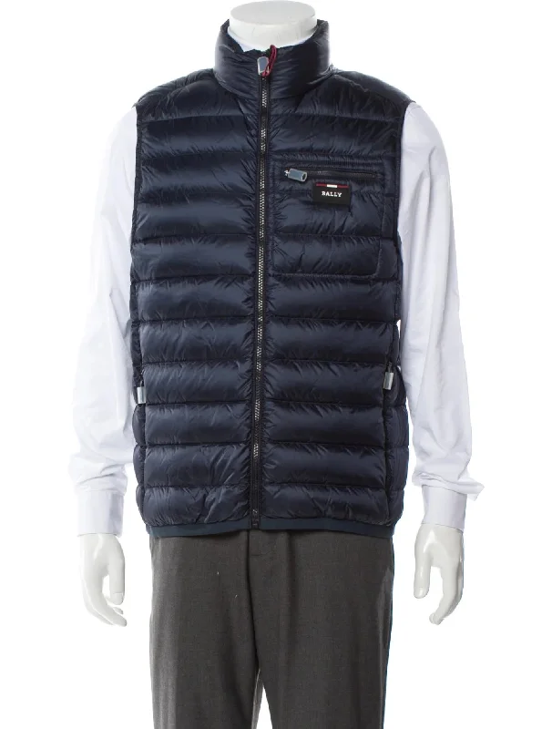 BALLY Men's 6240395 Blue Down Puffer Vest Coat