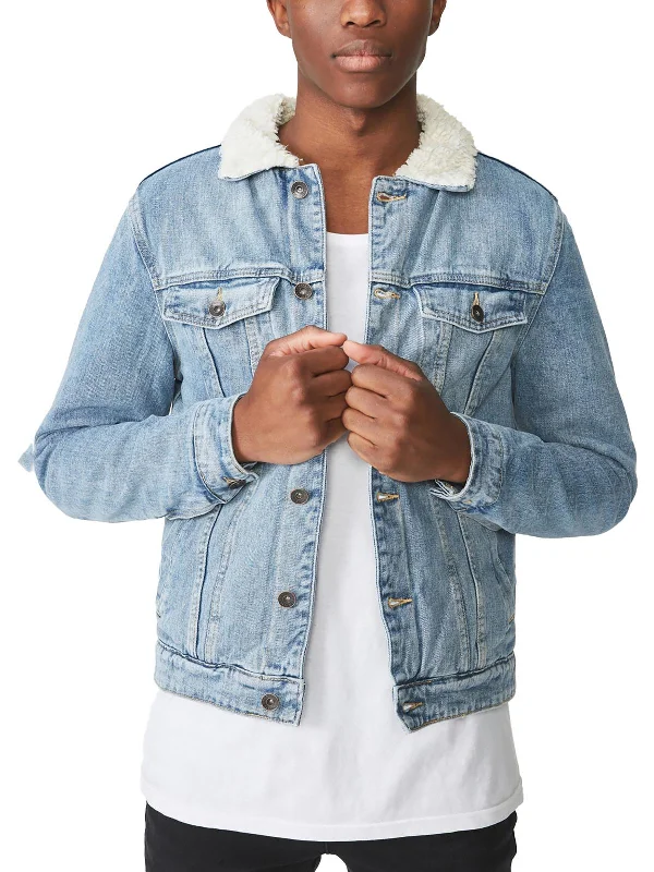 Borg Mens Shearling Heavy Denim Jacket