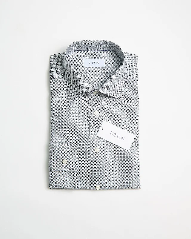 Dark Grey Micro Dot Signature Poplin Contemporary Shirt