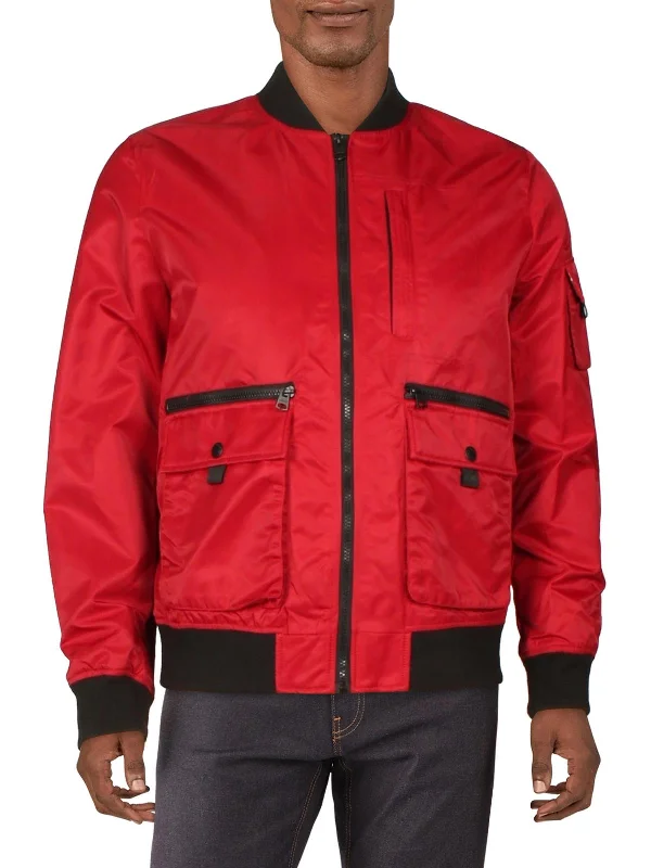 Flight Satin Mens Lightweight Cold Weather Bomber Jacket