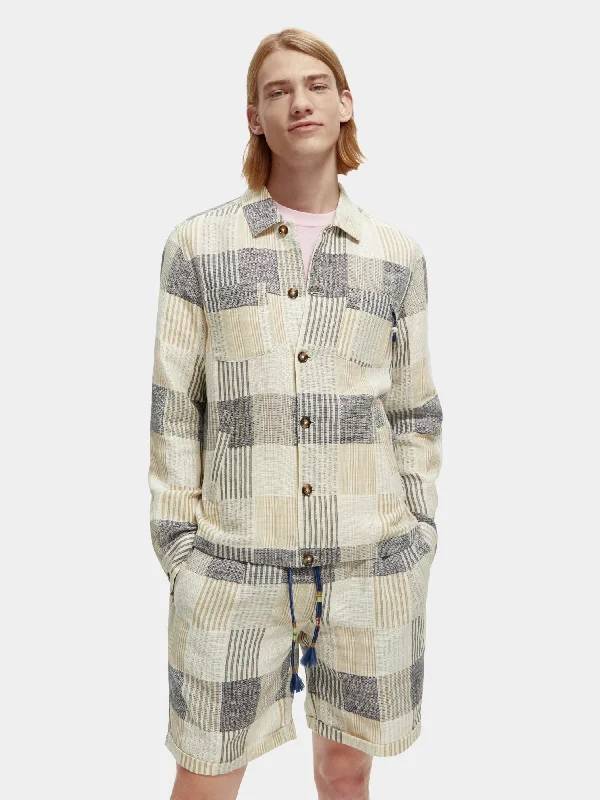 Jacquard check overshirt