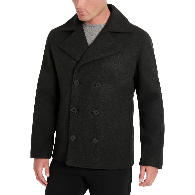 Kenneth Cole Mens 4-Way Stretch Vented Pea Coat