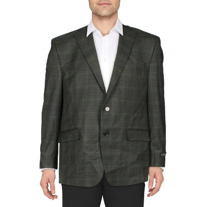 Lauren Ralph Lauren Mens Lexington Plaid Classic Fit Two-Button Blazer