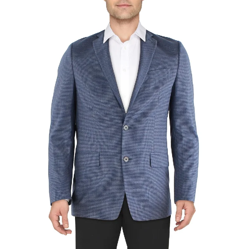 Lauren Ralph Lauren Mens Office Checkered Two-Button Blazer