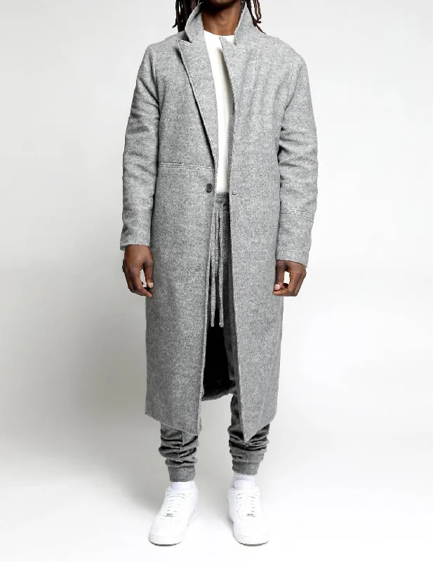 Maddux Long Jacket In Heather Grey