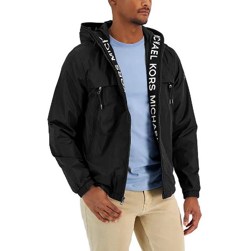 Michael Kors Mens Logo Short Windbreaker Jacket