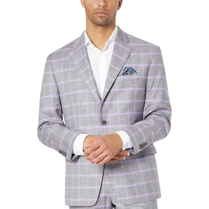 Sean John Mens MSalisbury Woven Plaid Two-Button Blazer