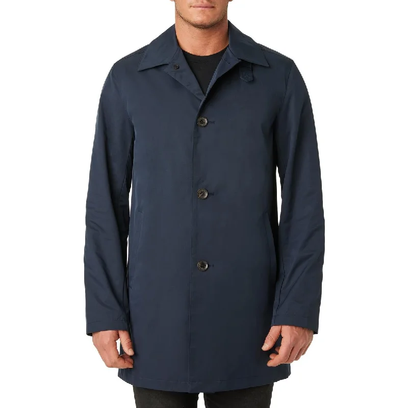 Vince Camuto Mens Solid Long Sleeve Trench Coat