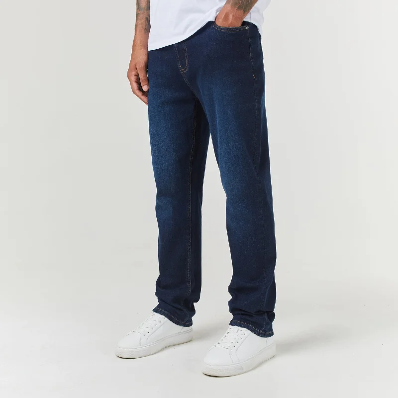 Straight Leg Denim Jean | Dark Blue Wash