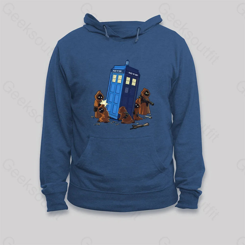 The TARDIS in Humorous Fan Art Hoodie