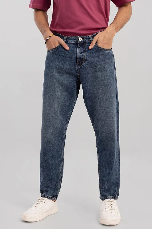 Boozy Mid Blue Basic Baggy Fit Jeans