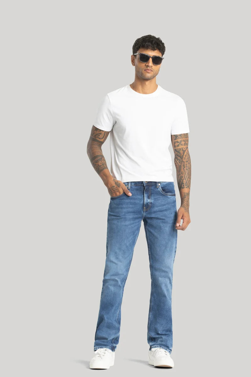 Brigitte Washed Blue Straight Fit Jeans