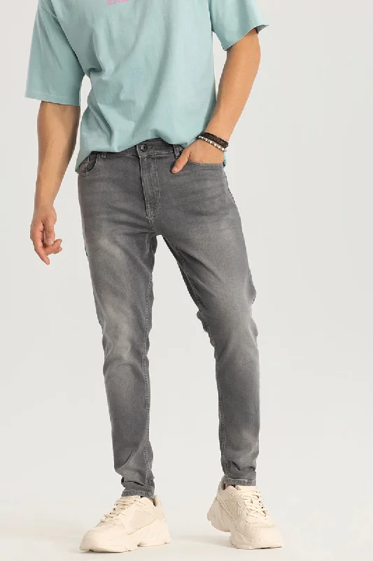 Dark Grey Plain Skinny Fit Jeans