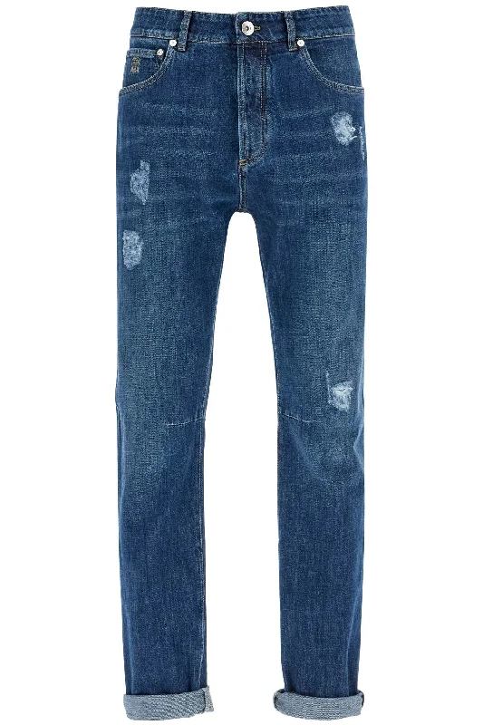 BRUNELLO CUCINELLI "distressed denim leisure fit jeans for