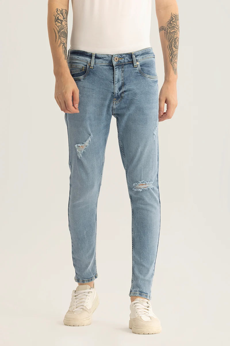 Horizon Light Blue Distressed Skinny Fit Jeans