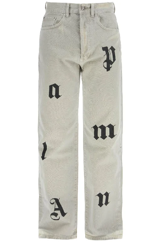 PALM ANGELS loose printed detail jeans with eight