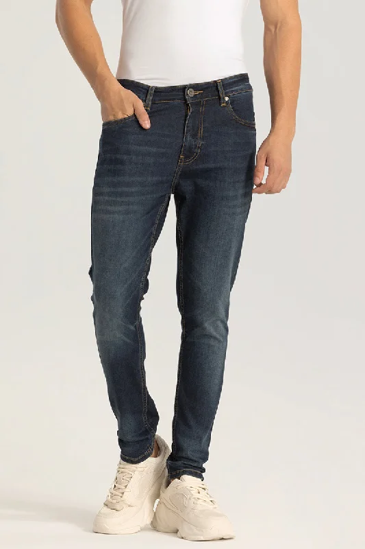 Navy Plain Skinny Fit Jeans