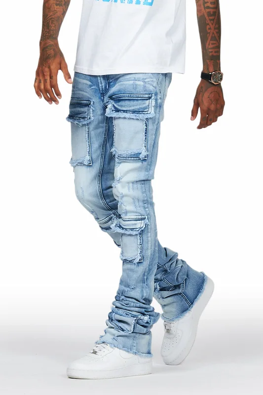 Japoo Blue Super Stacked Flare Jean