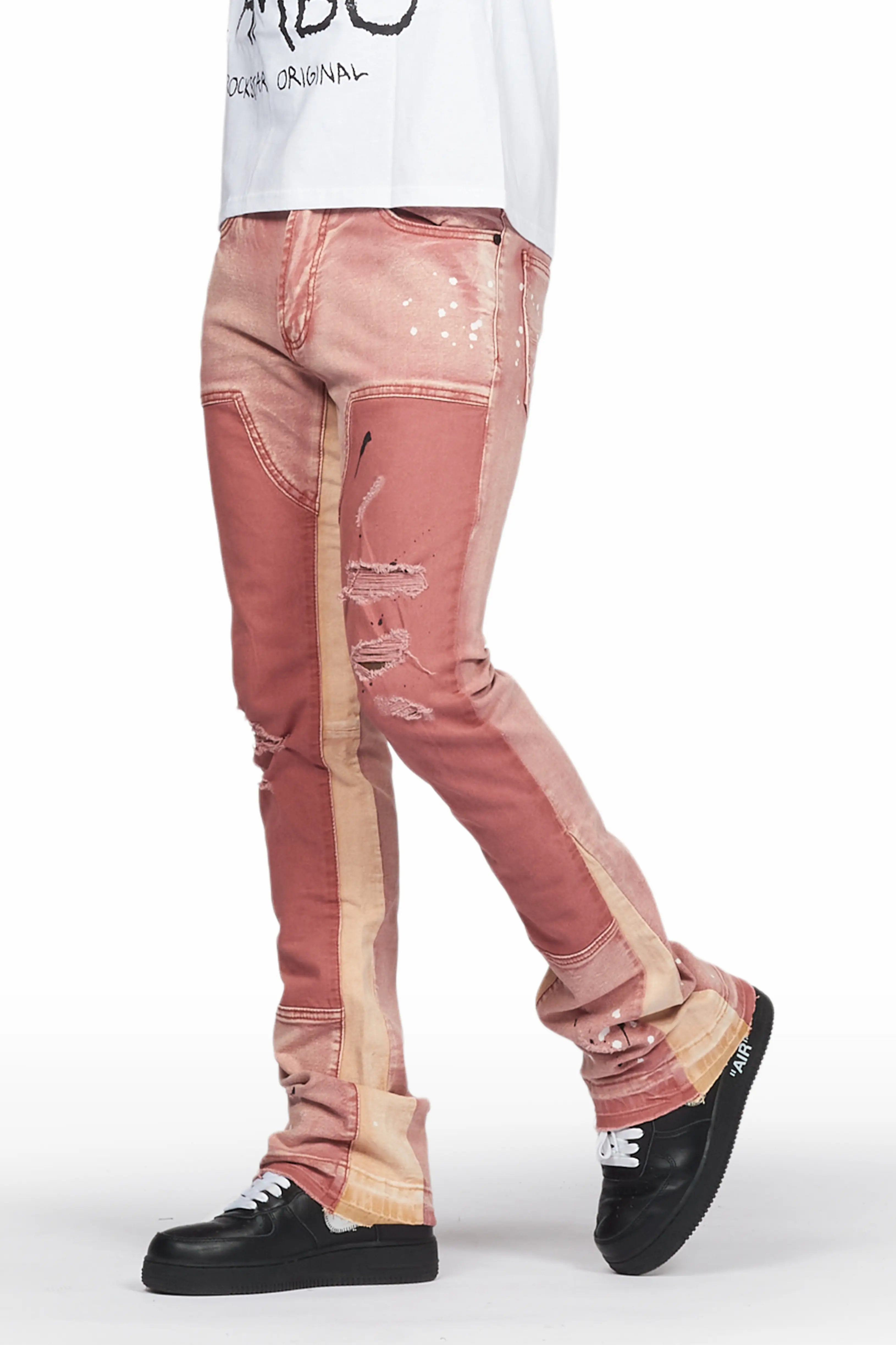 Quetzel Vintage Red Stacked Flare Jean