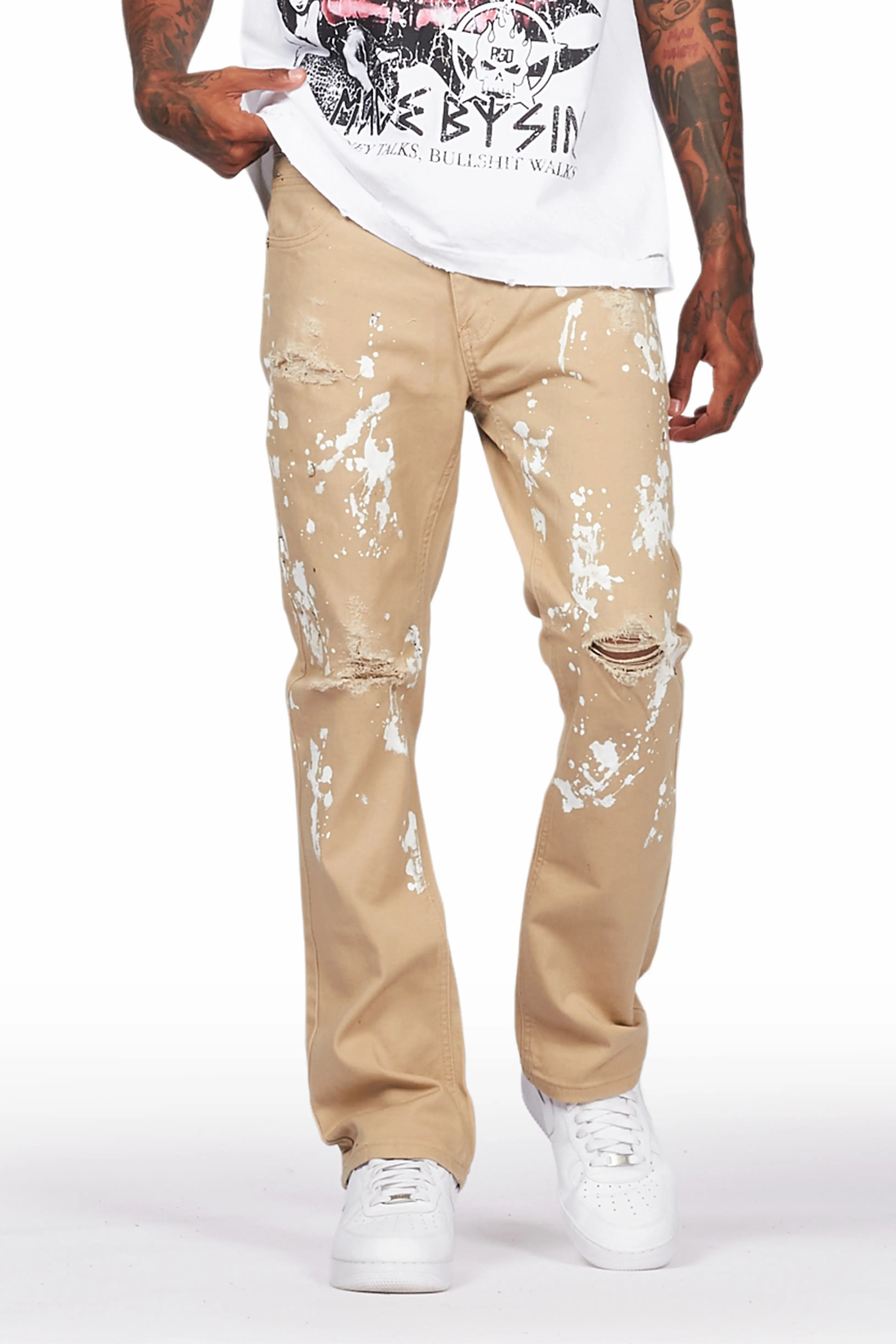 Salus Beige Bootcut Painter Jean