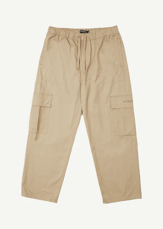 AFENDS Mens Atlas - Twill Cargo Pants - Taupe