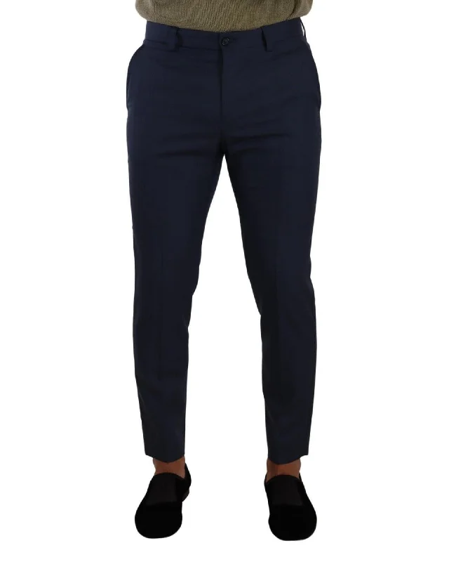 Dolce & Gabbana  Classic Fit Wool Trousers - Navy