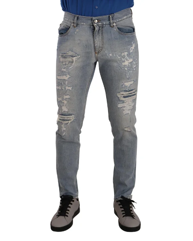 Dolce & Gabbana  Men's Destroyed Denim Skinny Jeans